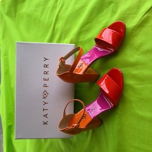 Katy Perry ‘The Liz’ style pink and orange sandals
